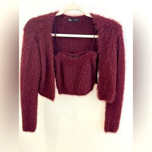 Zara top and cardigan